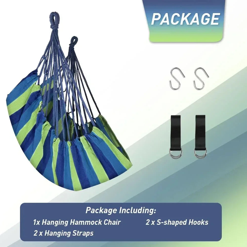 QUANFENG QF Hanging Hammock Chair Patio Indoor and Outdoor Hammock Swing Support 330 lbs
