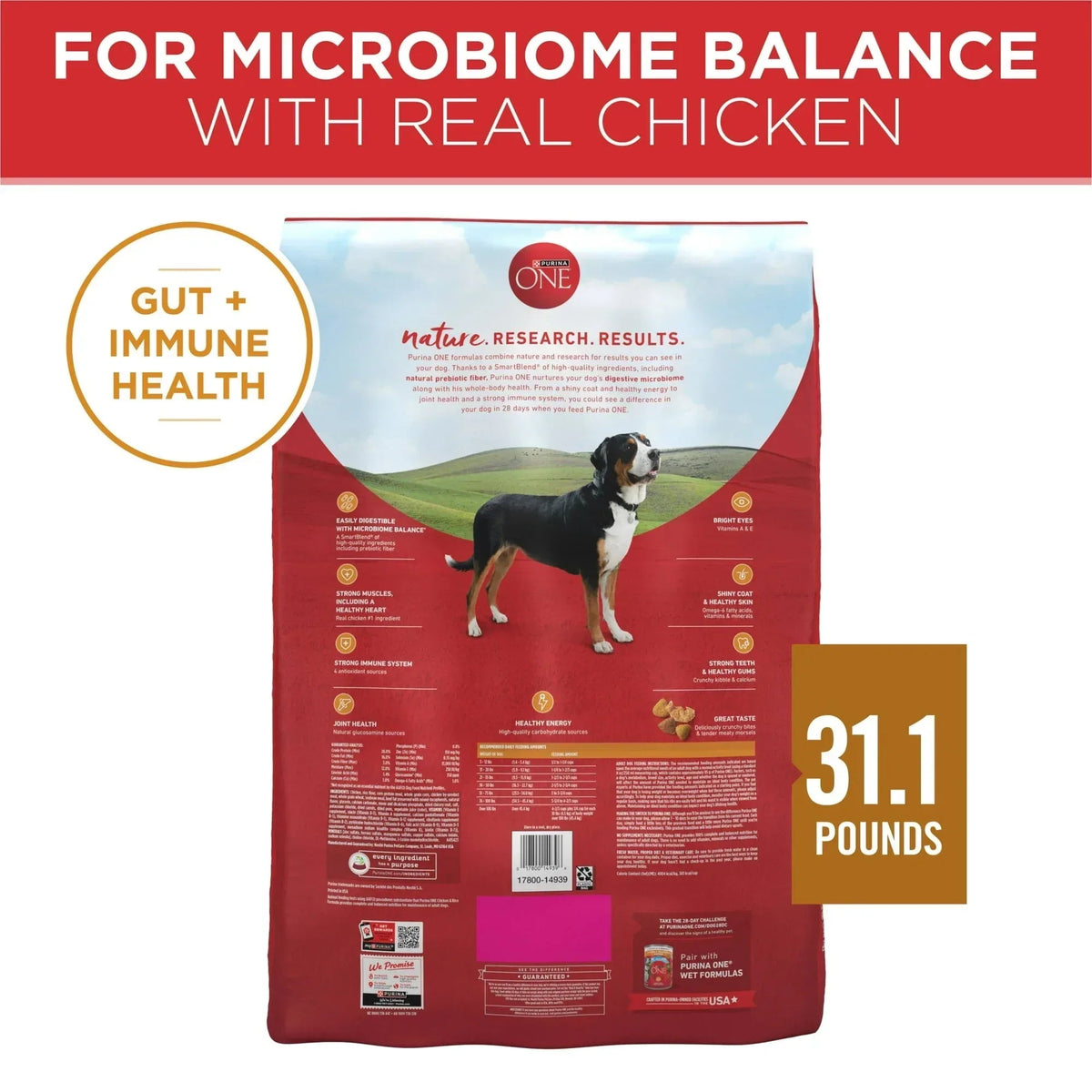 Purina One Dry Dog Food for Adult Dogs High Protein, Real Chicken & Rice