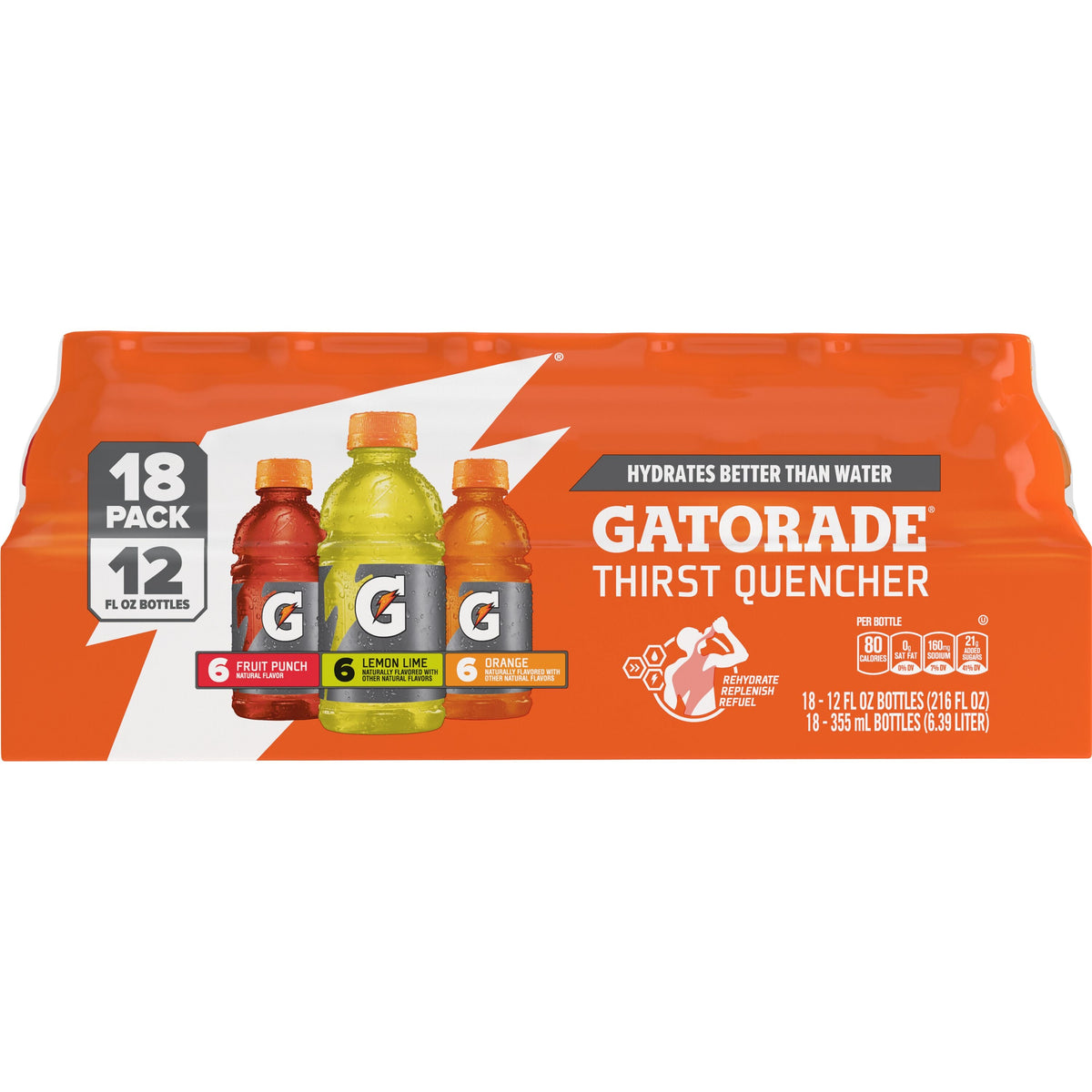 Gatorade Sports Drinks, Grape, Strawberry and Berry Flavored Variety Pack, 12 fl oz, 18 Count Bottles