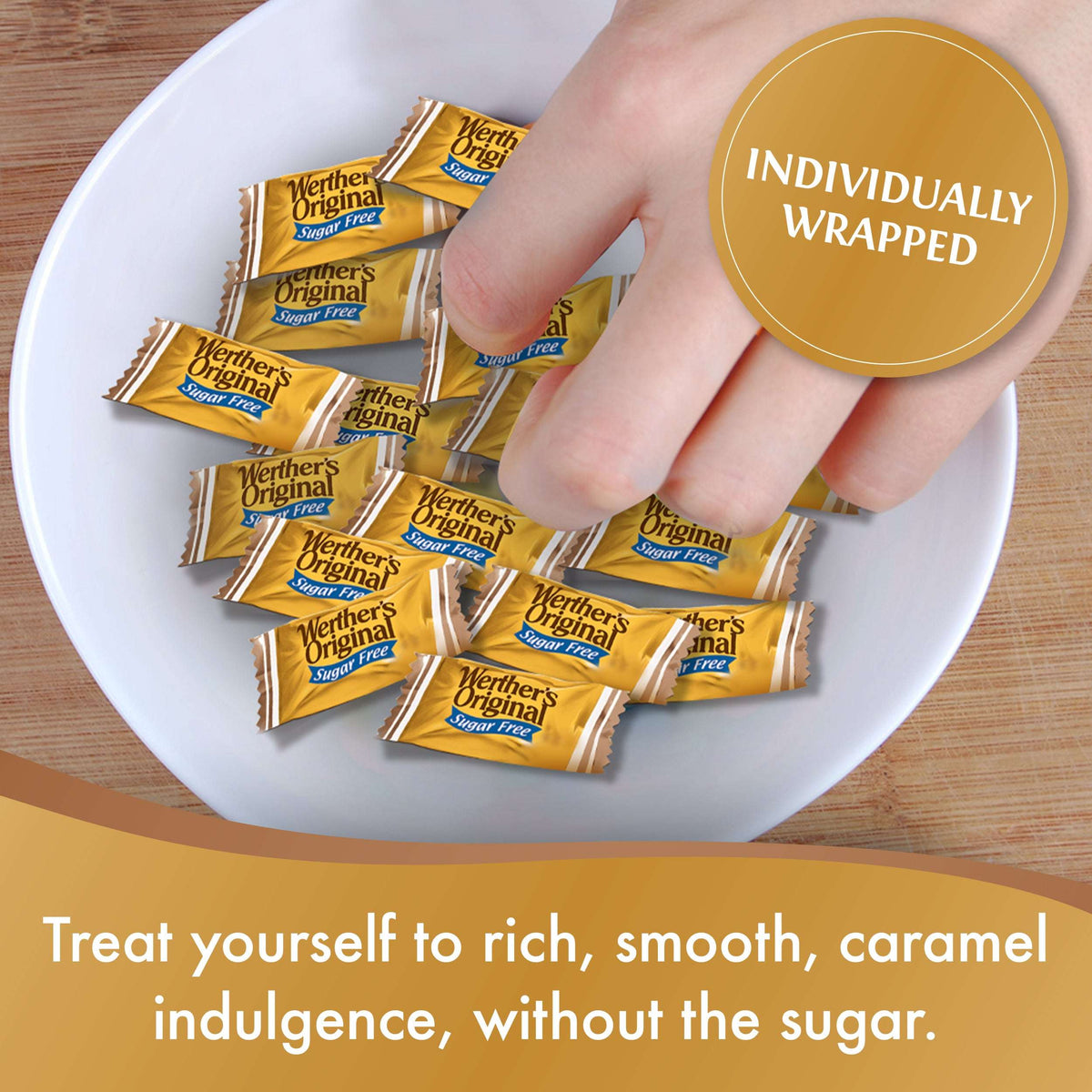 Storck Werther's Original Sugar-Free Caramel Chocolate Hard Candies, 2.35 oz.