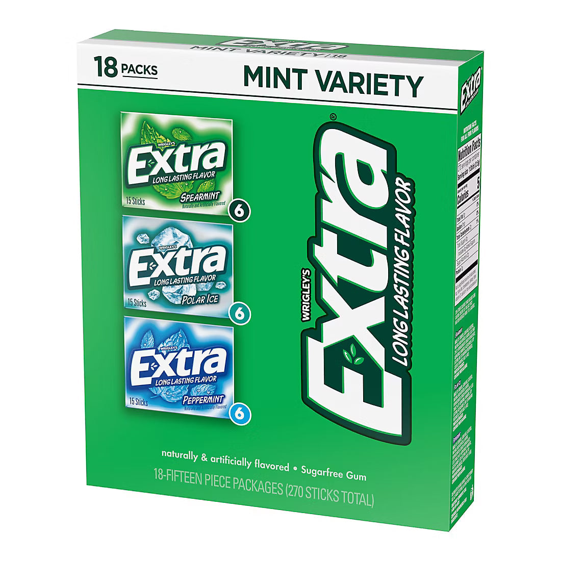 Extra Sugar Free Chewing Gum Variety Assortment Bulk Box, 18 ct.