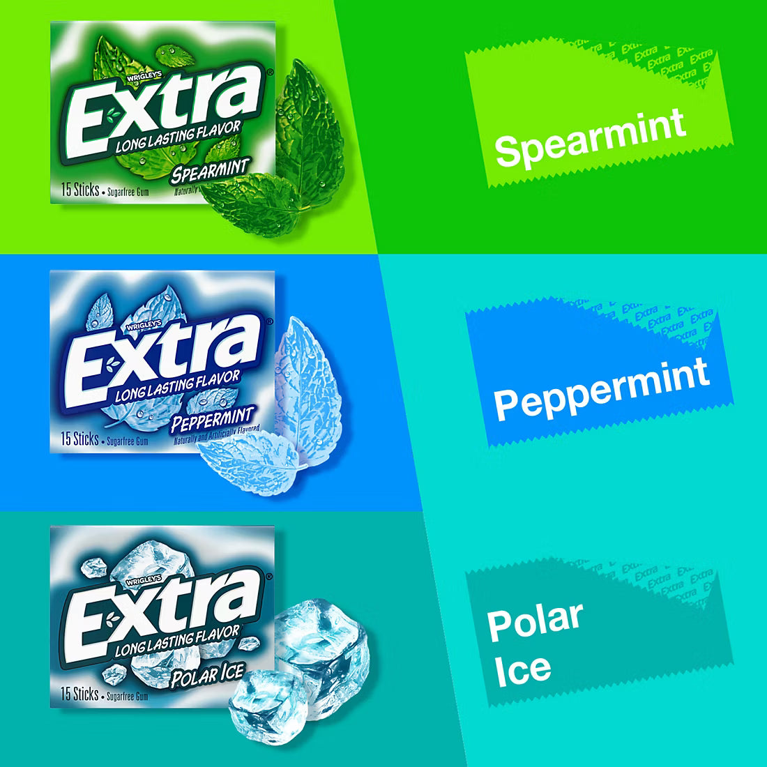 Extra Sugar Free Chewing Gum Variety Assortment Bulk Box, 18 ct.