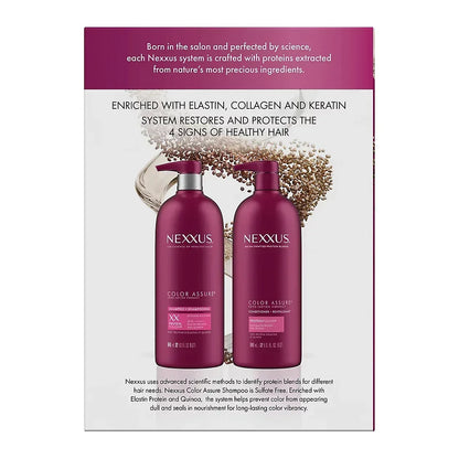 Nexxus Color Assure Shampoo and Conditioner Enhances Color Vibrancy for Up to 40 Washes, 2 ct./32 oz.