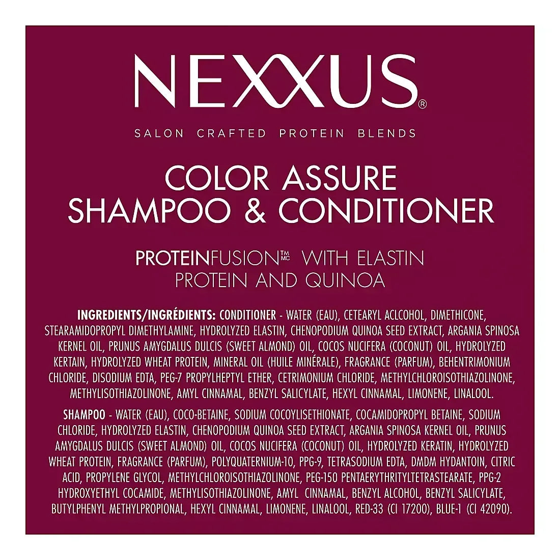 Nexxus Color Assure Shampoo and Conditioner Enhances Color Vibrancy for Up to 40 Washes, 2 ct./32 oz.