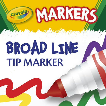 Crayola Broad Line Markers, 10 Ct, Back to School Supplies for Kids, Teacher Supplies, Beginner Child