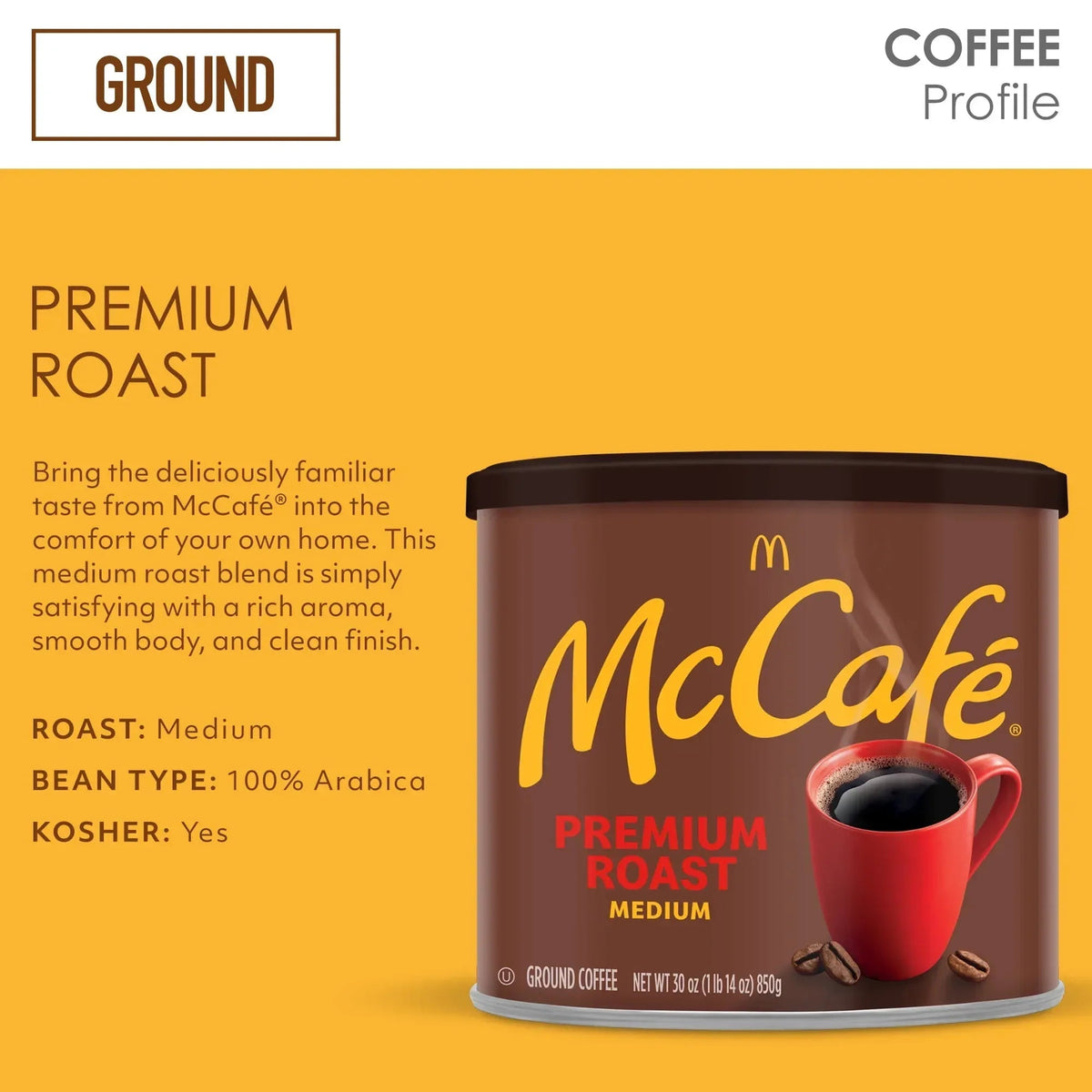 McCafe Breakfast Blend, Medium Roast, Ground Coffee, 12 oz