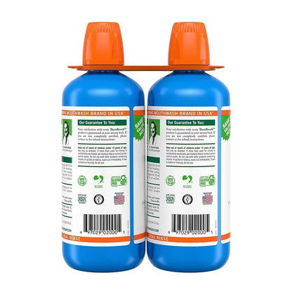 TheraBreath Fresh Breath Mouthwash, Alcohol-Free, Icy Mint, 2 pk./1L