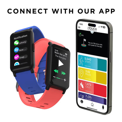 iTouch Active 4 Unisex Coral Smartwatch Fitness Tracker