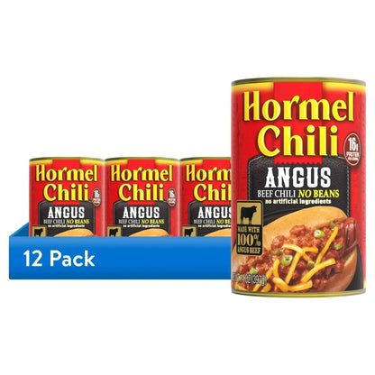 HORMEL Angus Chili No Beans Canned Chili, Shelf-Stable, 15 oz Steel Can
