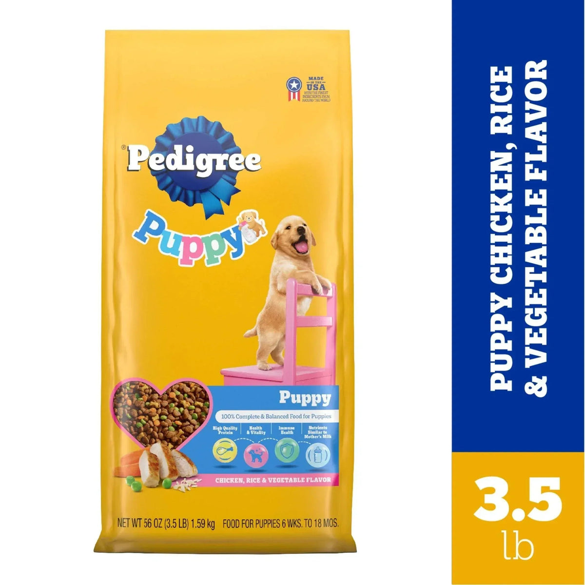 Pedigree Puppy Growth & Protection Dry Dog Food Chicken & Vegetable Flavor
