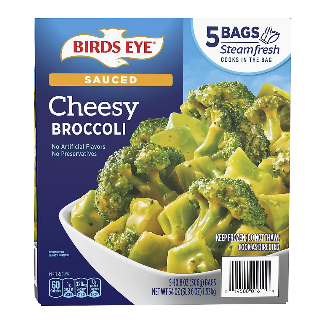 Birds Eye Steamfresh Sauced Cheesy Broccoli, 5 pk./10.8 oz.