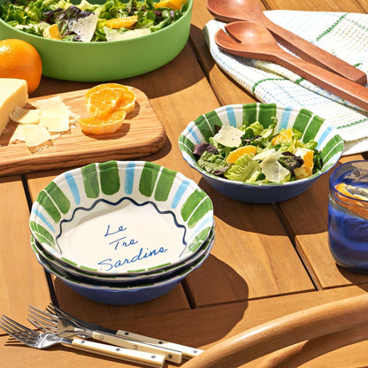 Beautiful 4-Piece Bamboo Melamine Sardine Cereal Bowl Set, Multi-Color by Drew Barrymore