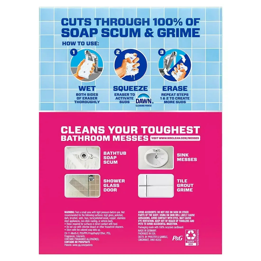 Mr. Clean 2-In-1 Bathroom Magic Eraser Sponges, 11 ct.