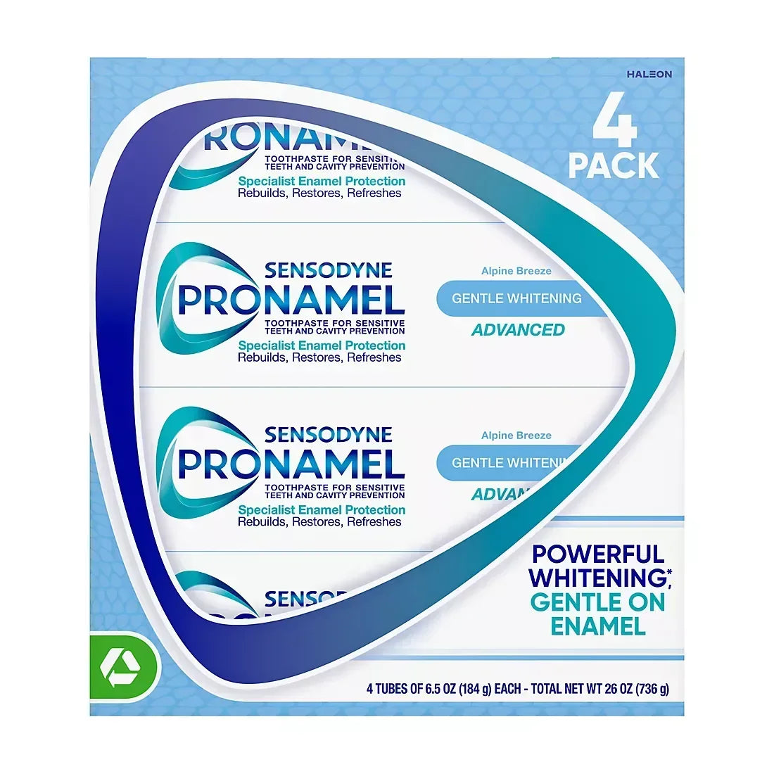 Sensodyne Pronamel Gentle Whitening Advanced Toothpaste for Sensitive Teeth and Cavity, 4 pk./6.5 oz.