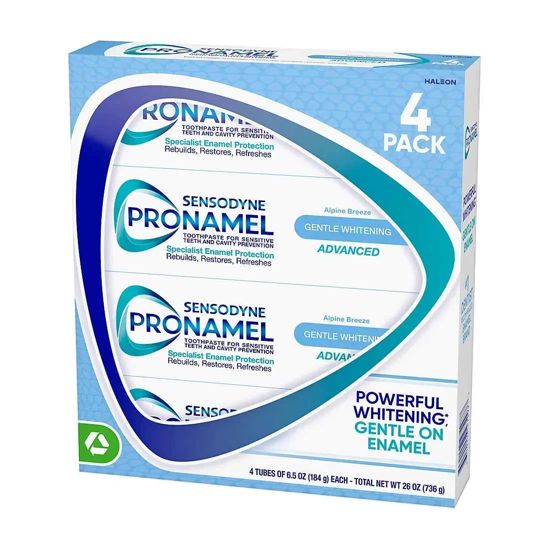 Sensodyne Pronamel Gentle Whitening Advanced Toothpaste for Sensitive Teeth and Cavity, 4 pk./6.5 oz.