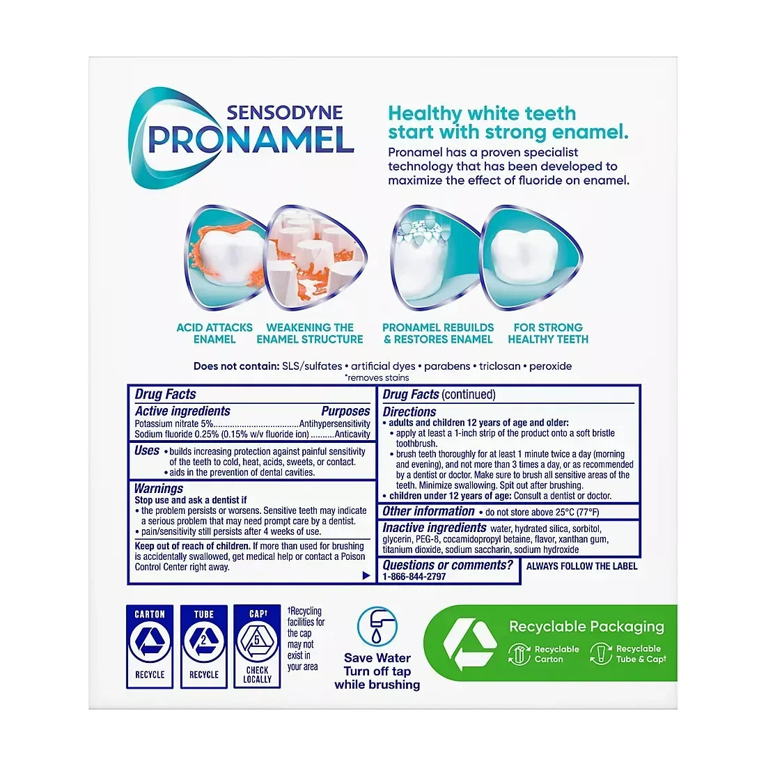Sensodyne Pronamel Gentle Whitening Advanced Toothpaste for Sensitive Teeth and Cavity, 4 pk./6.5 oz.