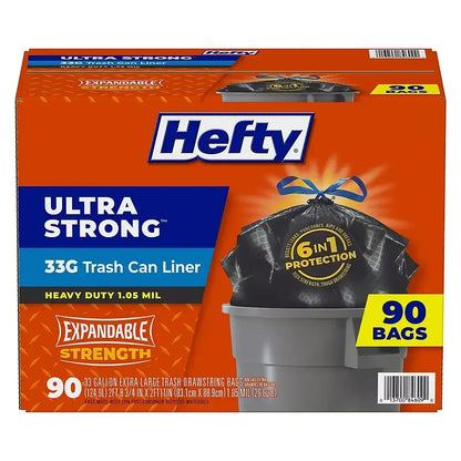Hefty Ultra Strong Large Trash Can Liners, 90 ct./33 gal.