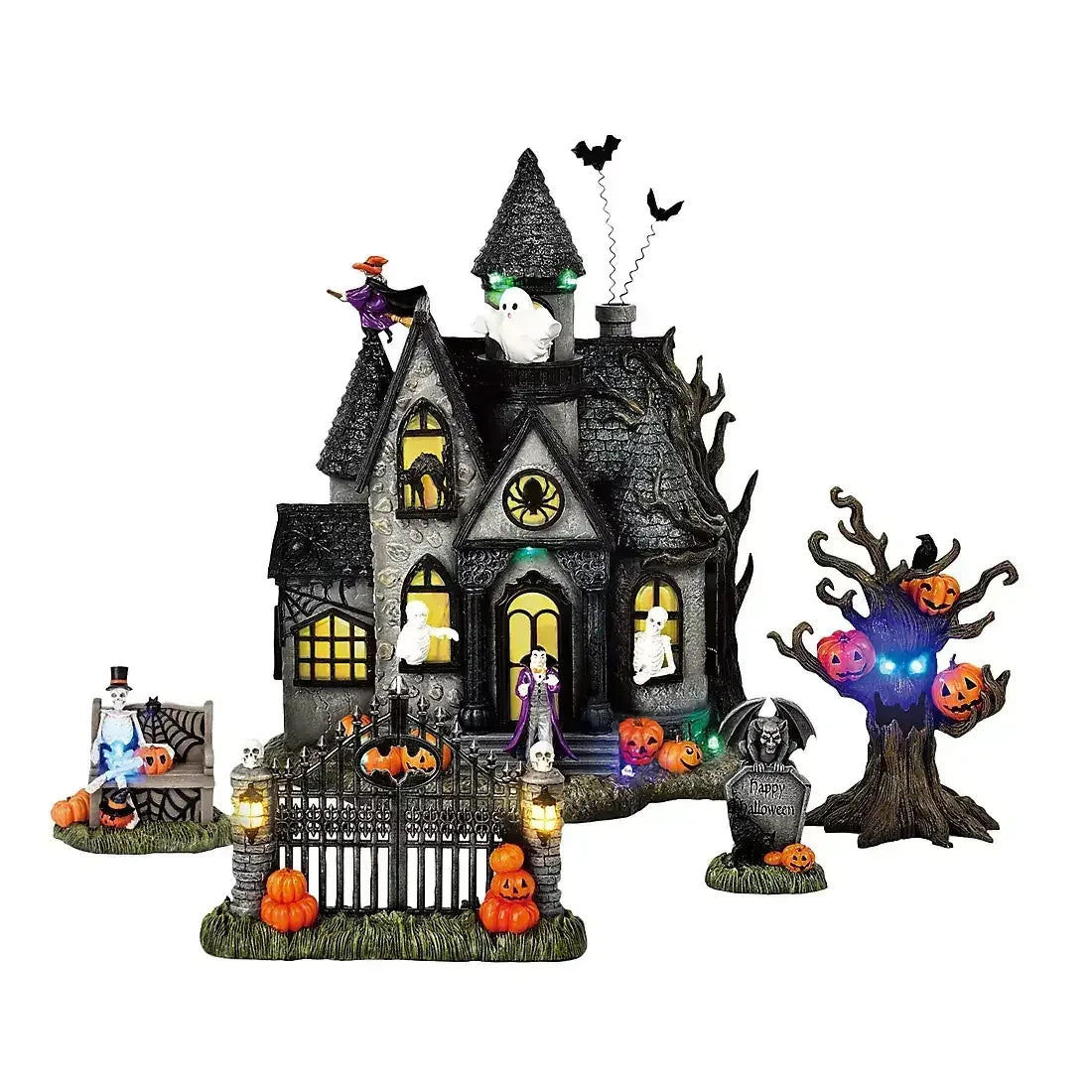 Berkley Jensen Resin Halloween Village Set of 5
