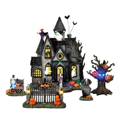 Berkley Jensen Resin Halloween Village Set of 5