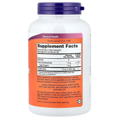 NOW Foods, D-Mannose, 500 mg