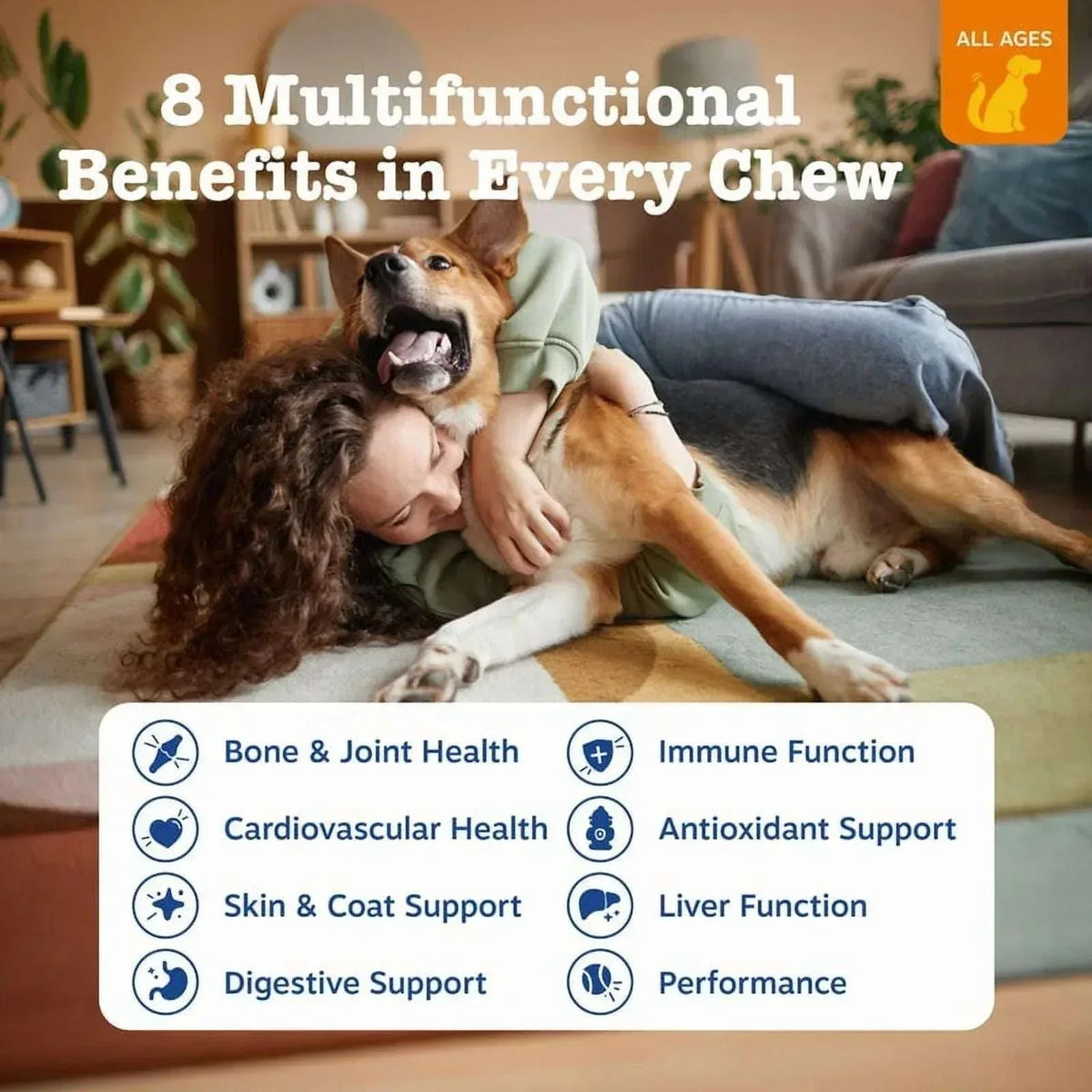 Zesty Paws 8-in-1 Multivitamin Bites for Dogs, for Overall Wellbeing Chicken Flavor, 90ct