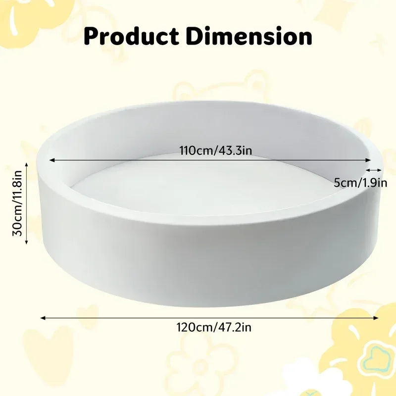 Hawsaiy Foam Ocean Ball Pit for Baby Infants and Toddlers Ages 1-3, Soft Round Play Area for Indoor/Outdoor Use, No Balls Included, Gray