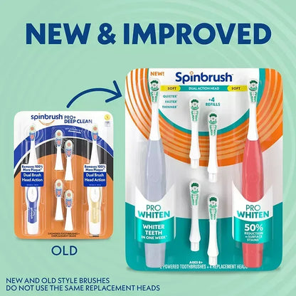 Spinbrush Pro Whiten 2 Brushes + 4 Refills