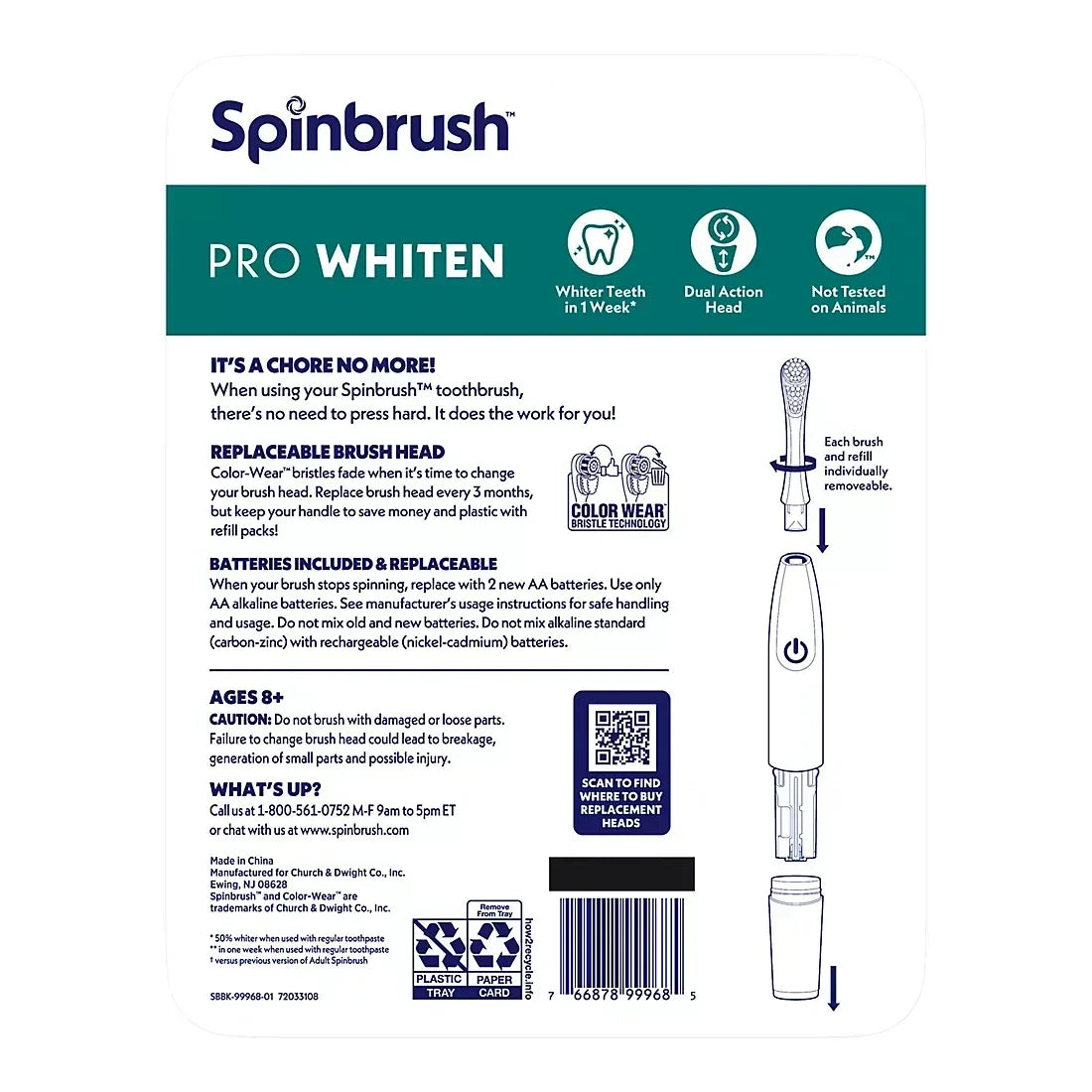 Spinbrush Pro Whiten 2 Brushes + 4 Refills