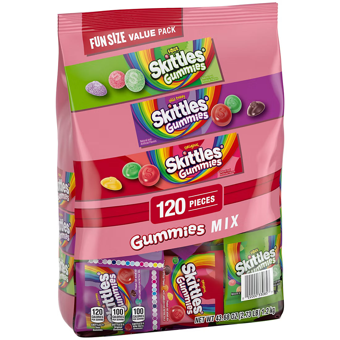 Skittles Gummies Fun Size Candy, Variety Pack, 120 ct.