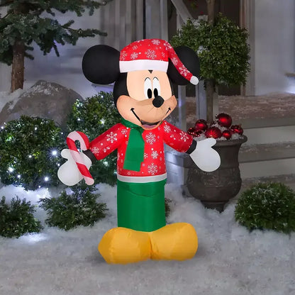 Disney Christmas 3.5' Inflatable Mickey Mouse with Candy Cane
