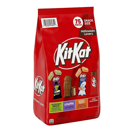 Kit Kat Assorted Flavored Wafer Snack Size, Halloween Candy Bag, 75 ct.