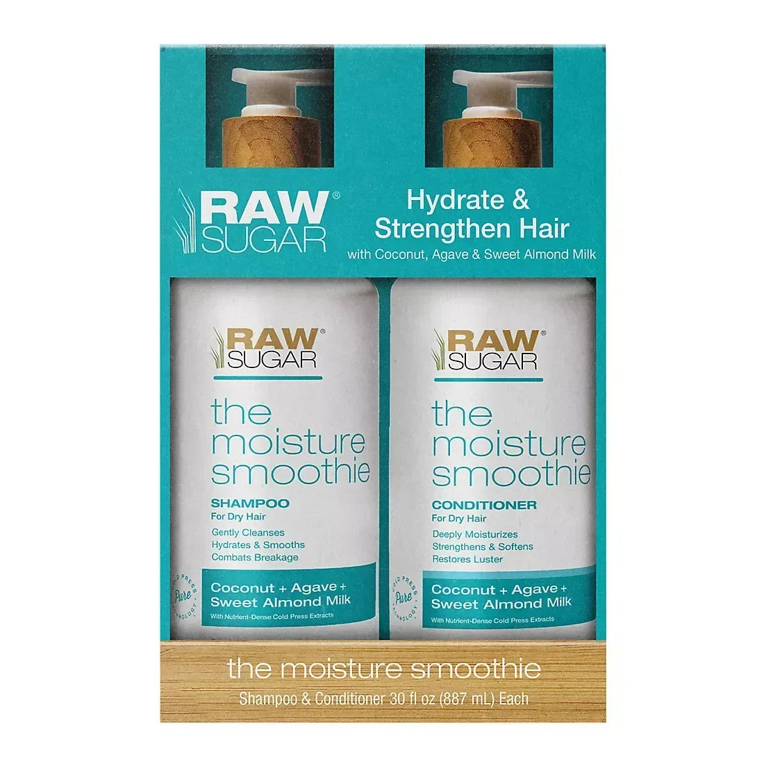 Raw Sugar Moisture Smoothie Shampoo and Conditioner, 2 pk./30 oz.