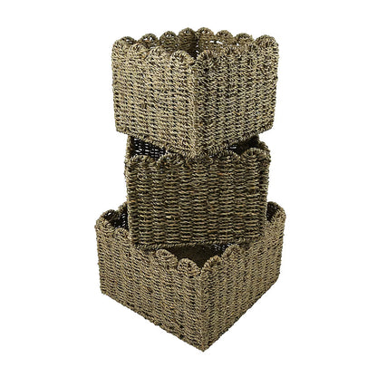 Scalloped Decorative Storage Bin, 3-Pc. Set