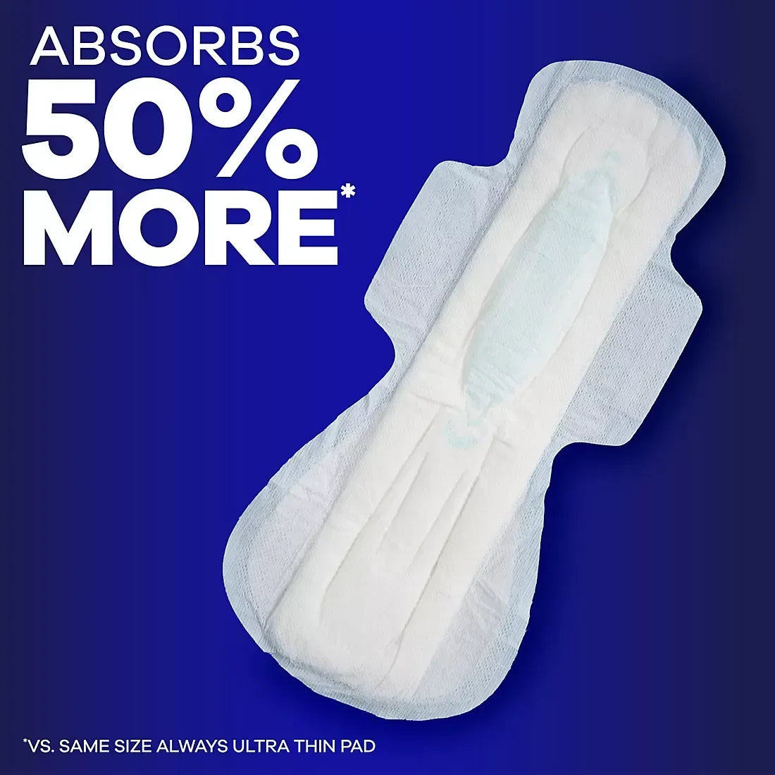 Always Ultra Thin Overnight Feminine Pads with Wings for Women, Size 4, Overnight, Unscented, 80 ct.