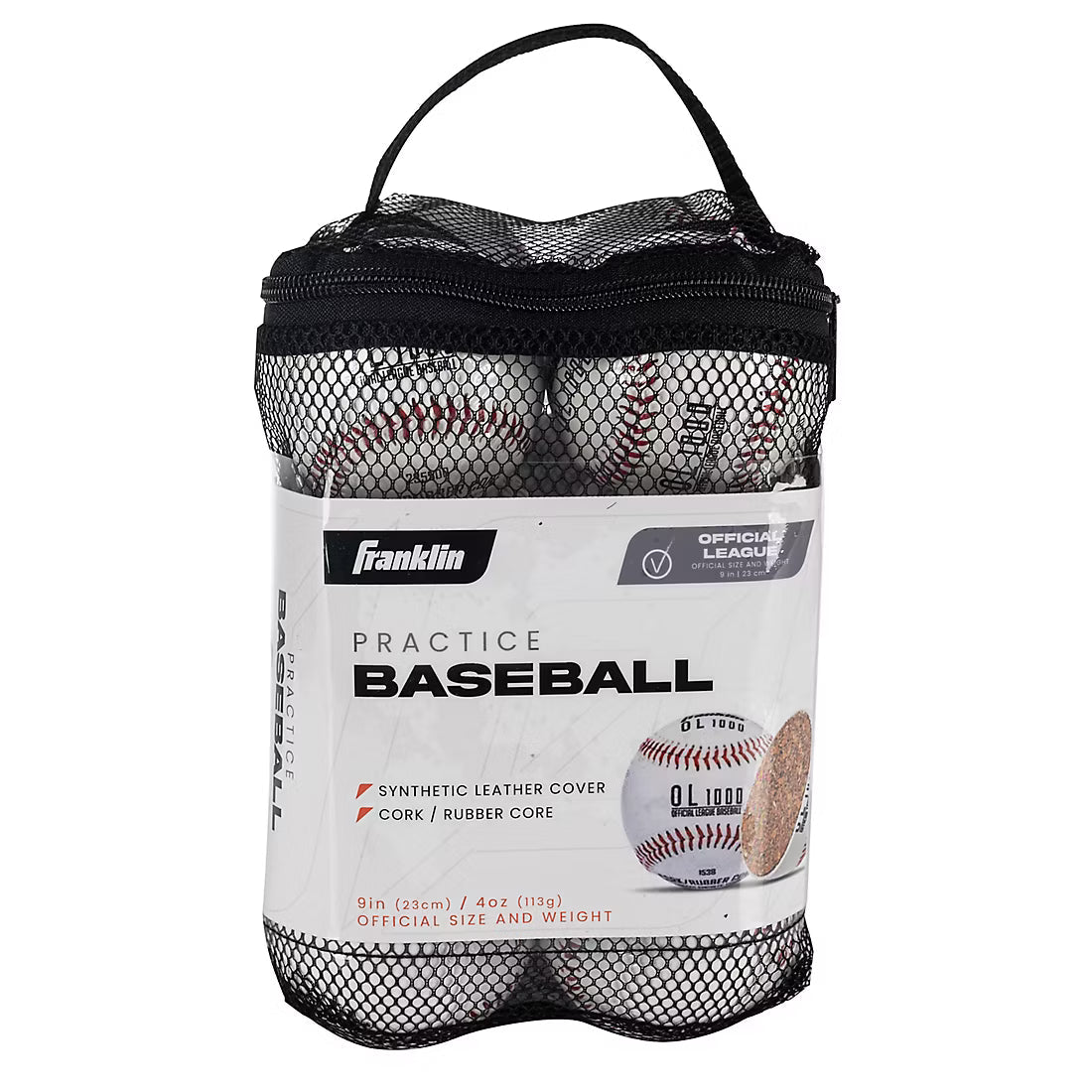 Franklin Sports OL1000 Practice Baseball 12-Pc. in mesh bag