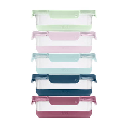 Ello Duroglass Refresh 10-Piece Glass Food Storage Container Set, BPA-Free Lids