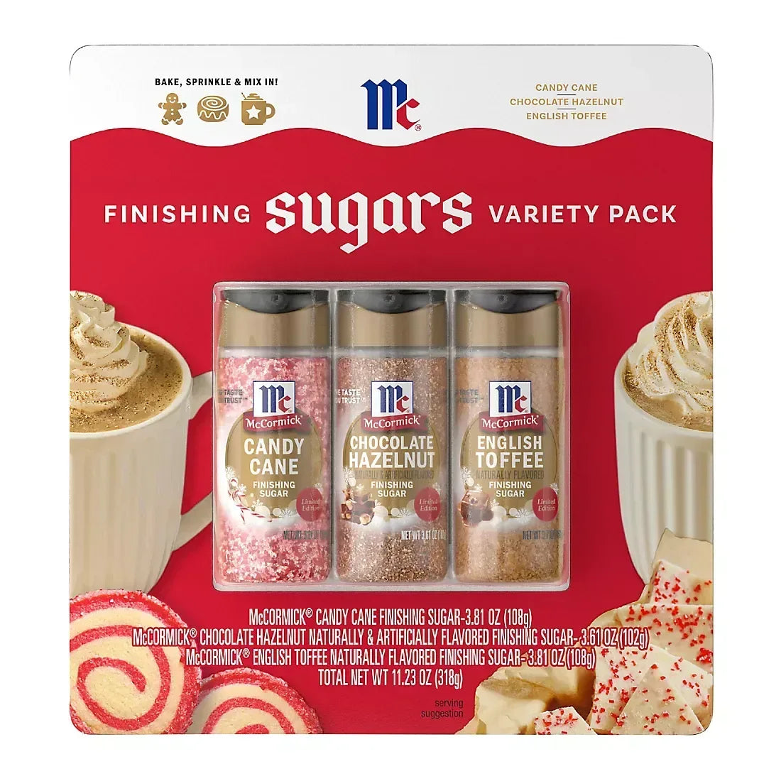 McCormick Holiday Finishing Sugars Variety Pack, 3 pk.