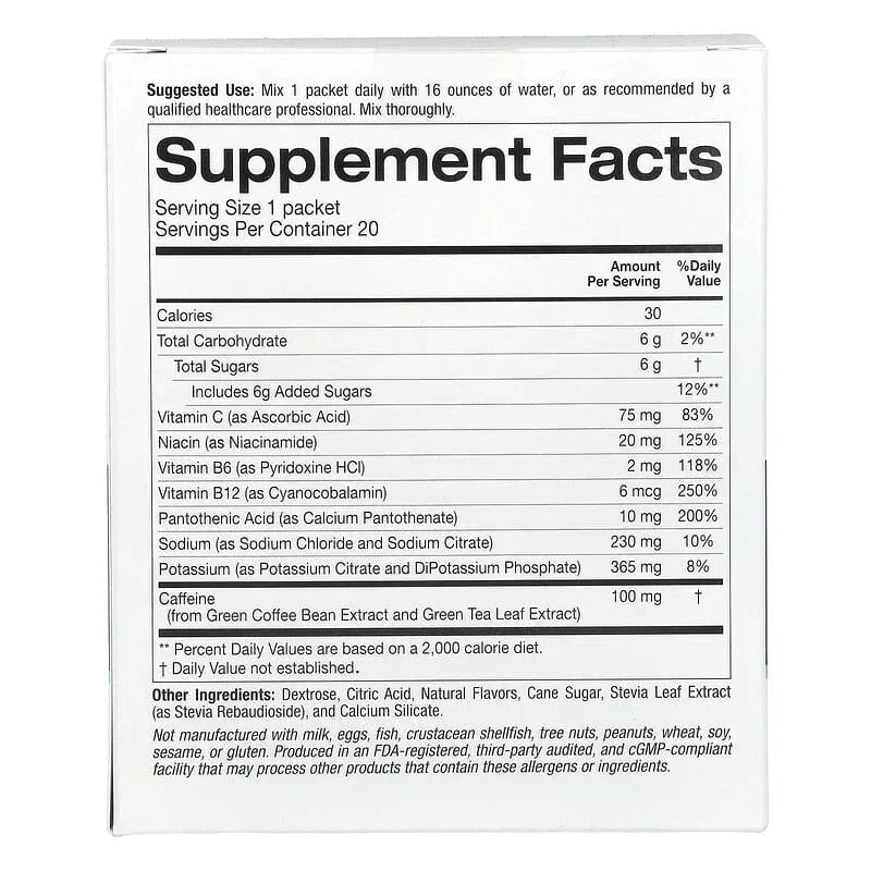 Lake Avenue Nutrition, Calm Powder Drink Mix with Potassium and AminoCalm Blend, L-Tryptophan and L-Theanine, Blueberry Lavender, 20 Packets, 0.19 oz (5.5 g) Each