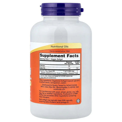 NOW Foods, Flax Oil, Softgels (1,000 mg per Softgel)