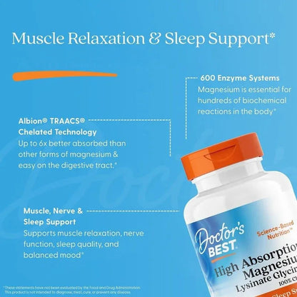 Doctor's Best, High Absorption Magnesium, Tablets (100 mg per Tablet)