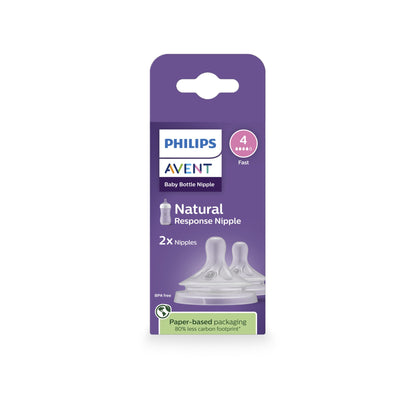 Philips Avent Natural Response Nipples, Fast Flow (Flow 4), 2-Pack, SCY964/02