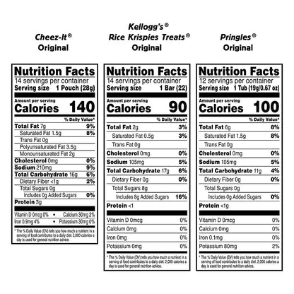 Cheez-It, Pringles, Rice Krispies Treats, Kids Snacks, Sweet and Salty Variety Pack, 40 ct.