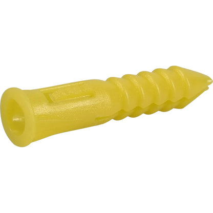 Hillman Multi-Material Ribbed Anchor Screws, #4-6 x 7/8", Plastic and Steel, 10 lbs, Yellow, 6 sets