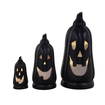 Berkley Jensen Halloween Nesting Black Pumpkins, 3 Pc.