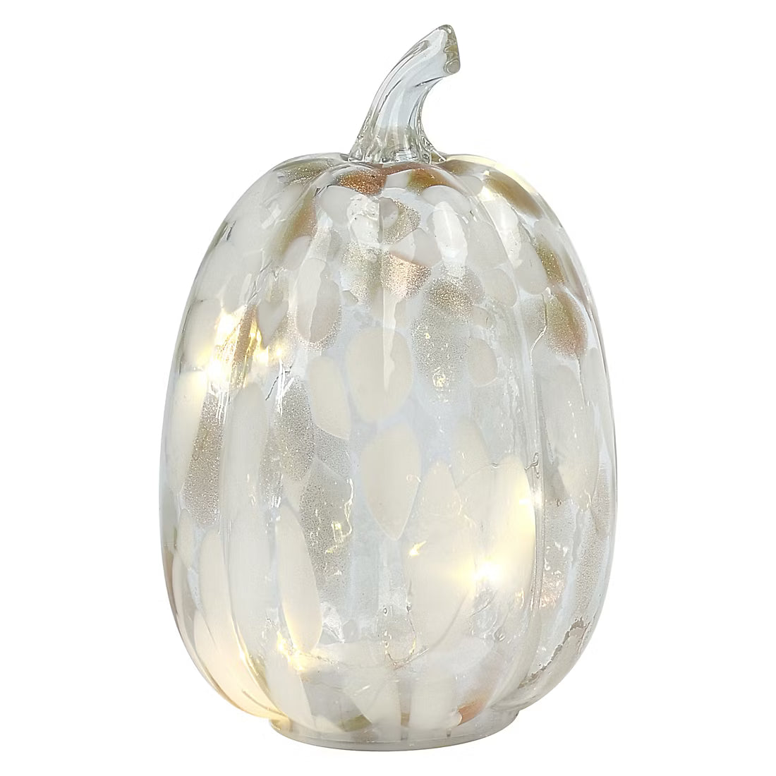 Berkley Jensen Marble Glass Pumpkin with LED Light, 3 Pc.