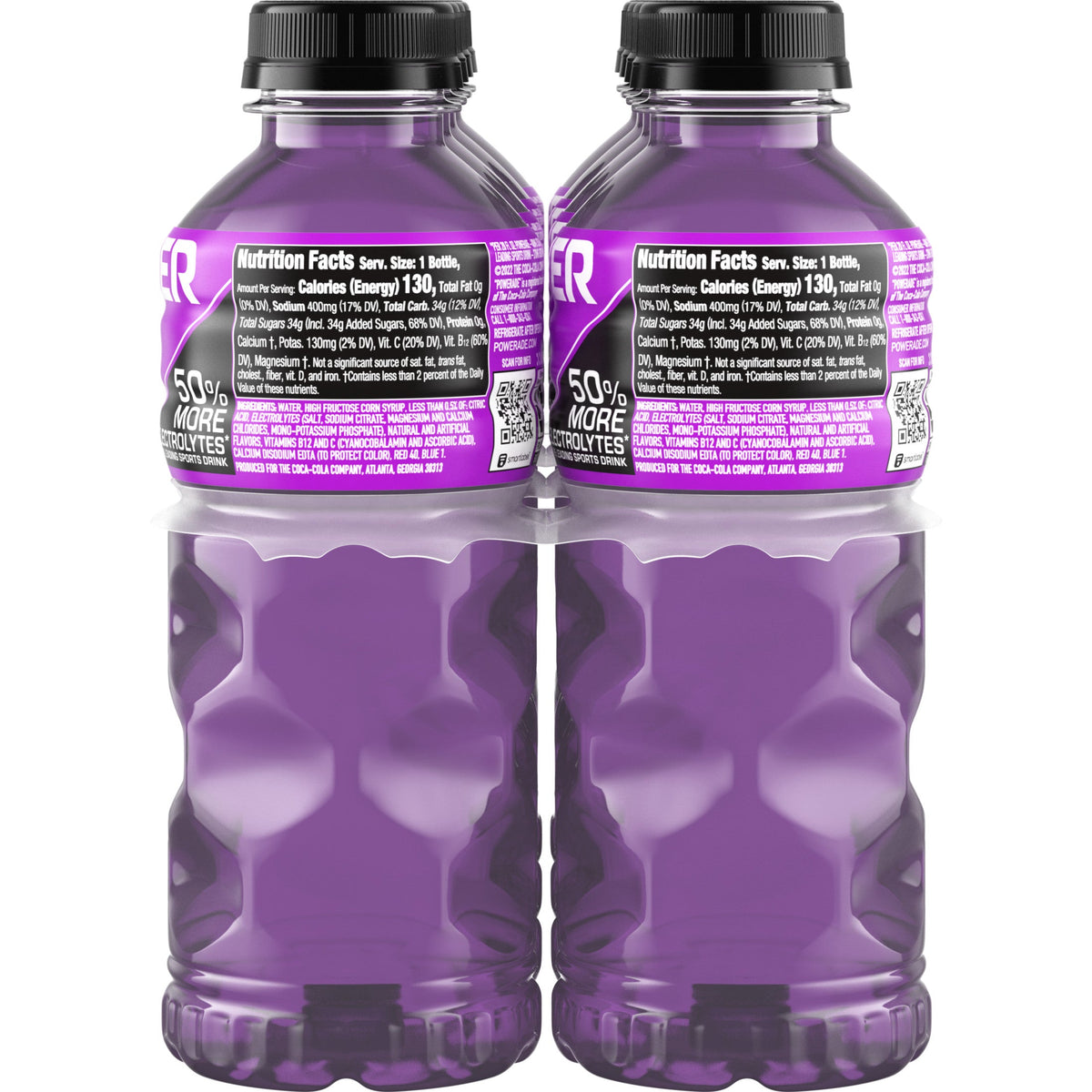 POWERADE Grape Electrolyte Sports Drink Bottles, 20 fl oz, 8 Pack