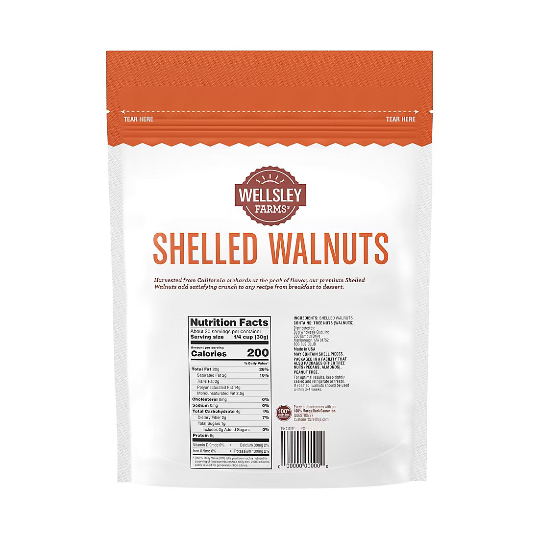 Wellsley Farms California Grown Shelled Walnuts, Healthy Snacking, 2 lbs.