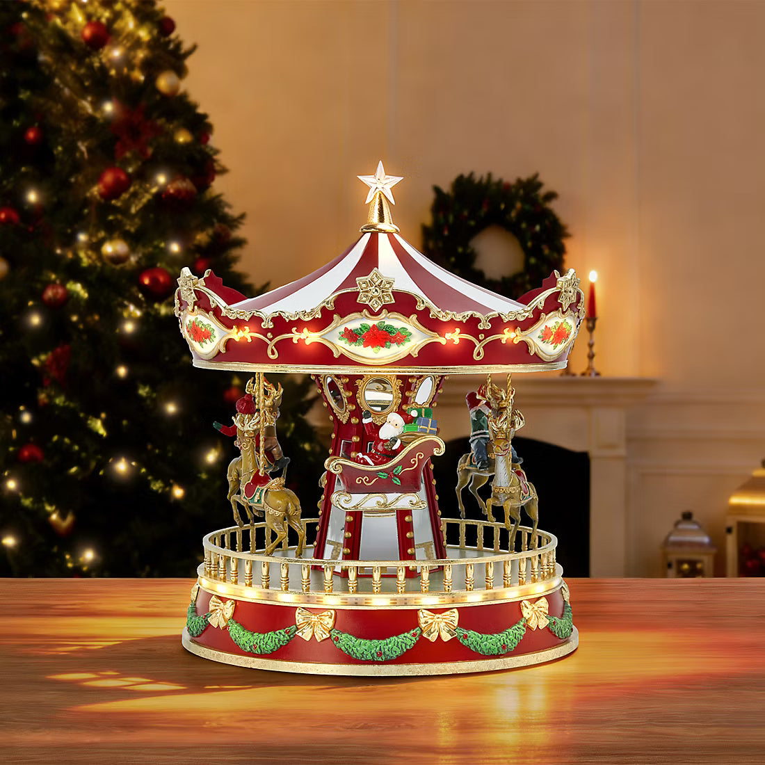 Berkley Jensen Animated Carousel, 13.9"