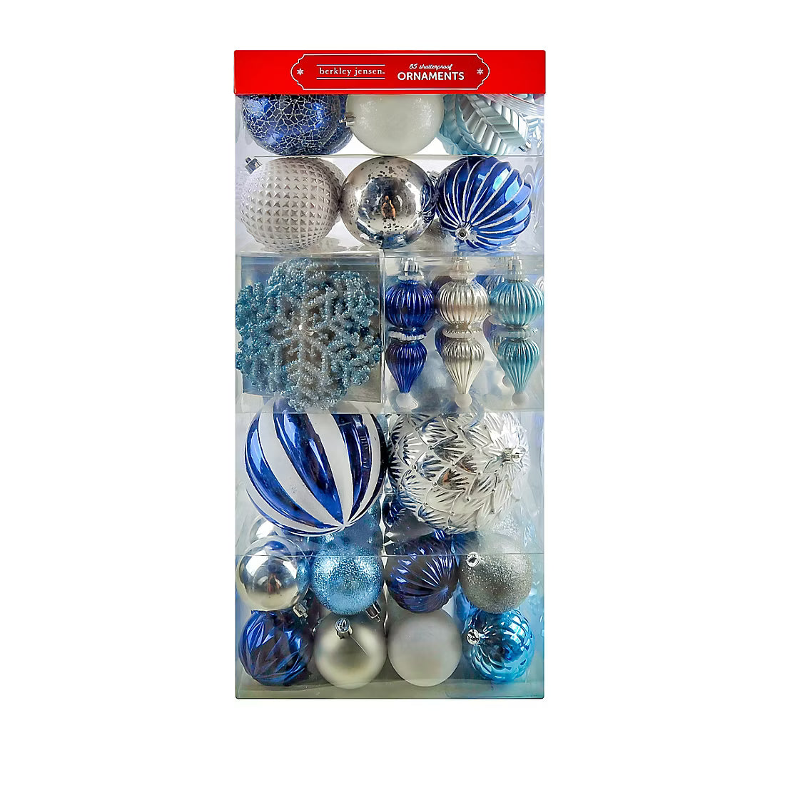 Christmas Balls Ornaments Set- Red, Green, 85 Pc.