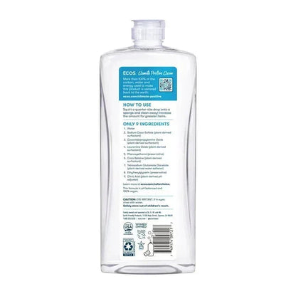 ECOS Hypoallergenic Liquid Dish Soap, Free & Clear, 25 Fluid Ounce